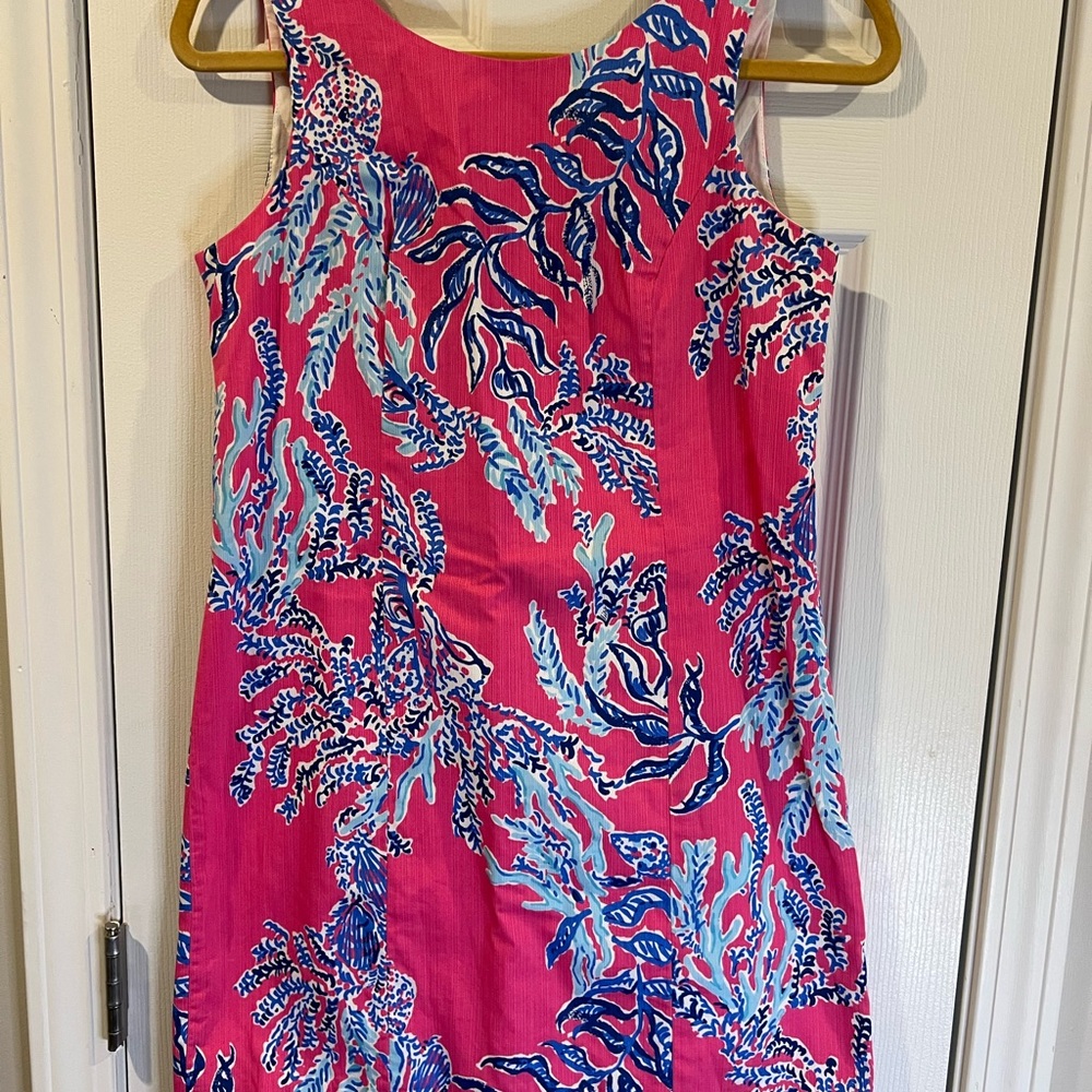 Lilly Pulitzer, - Vibrant Pink and Blue Sleeveless Dress
